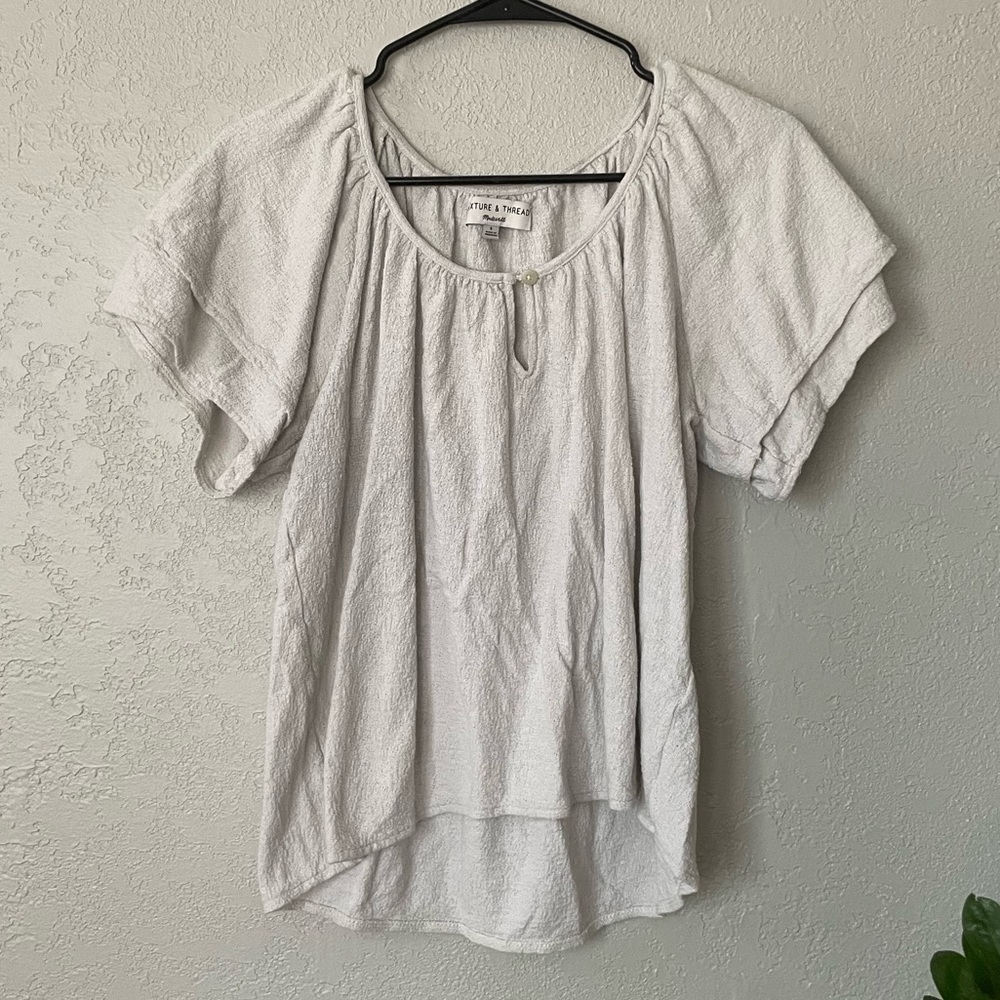 Texture & thread madewell white top